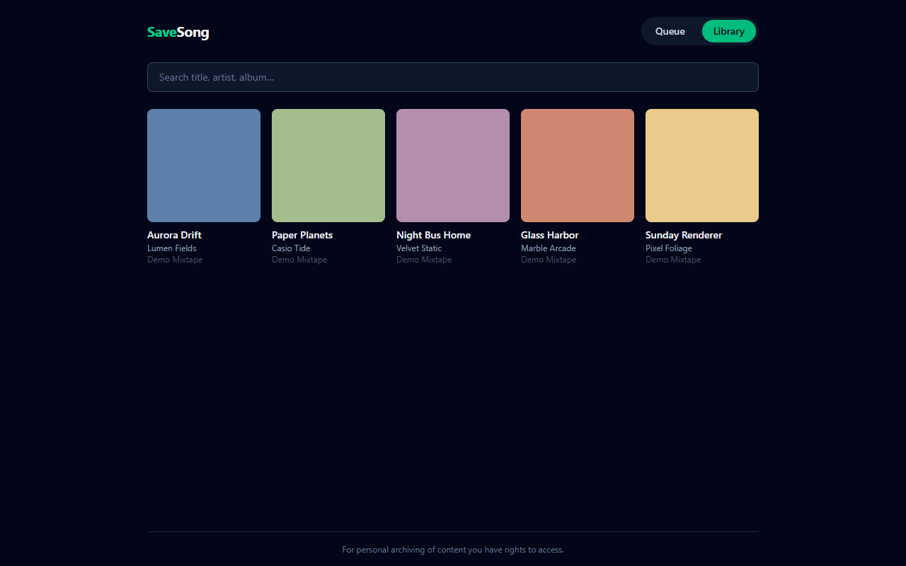 Library tab with a cover art grid